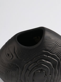 Ваза «Бего», 24×21 см, керамика, чёрная