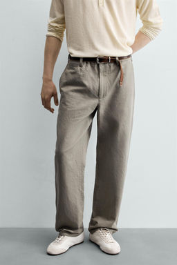PANTAL?N RELAXED FIT TRABILLA / Verde gris - Zara фото 2