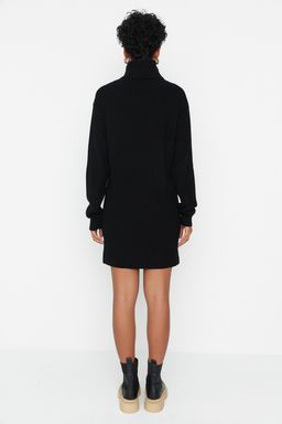 Siyah Mini Triko Genis Kal?p Elbise TWOAW23EL00026