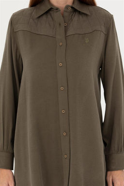 Женская рубашка цвета хаки с длинным рукавом - U.s. polo assn фото 13