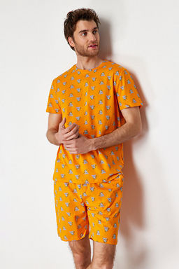 Turuncu %100 Pamuk Regular Fit Koala Bask_l_ _rme _ortlu Pijama Tak_m_ THMSS21PT1239