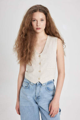 Блейзер стандартного кроя из смесового льна