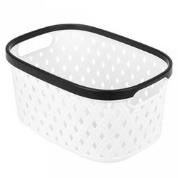 "Домашняя мода" Корзина пластмассовая для хранения "Лоза" 24,5х17см h12см, с ручками, белый (Китай)