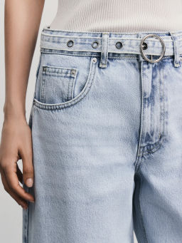 Джинсы barrel с поясом шнурком / Zarina  фото 5