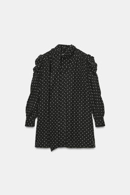 ZW COLLECTION POLKA DOT DRESS WITH SCARF DETAIL - Zara фото 6