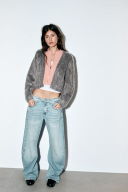 CHECKED KNIT CARDIGAN