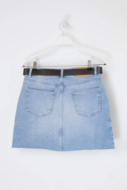 Premium Ac?k Mavi Ozel Kumas Kemerli Az Esnek Mini Denim Etek TWOSS26ET00097 - Trendyolmilla фото 7