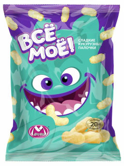 ВСЁ МОЁ Кукурузные палочки сладкие вес 75 г*20 шт (Матяш)