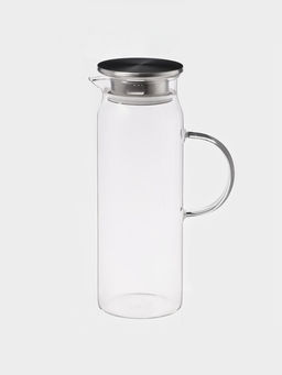 Кувшин для воды Magistro «Богема», 1.7 л, 10×27.5 см, с металлической крышкой, стекло, прозрачный, серебристая крышка