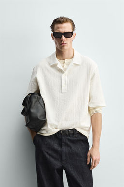 CAMISA POLO SEERSUCKER RELAXED FIT / Blanco - Zara фото 2