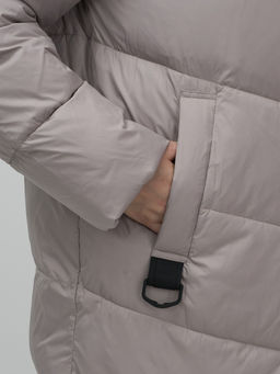 Пальто зимнее утепленное с капюшоном женское серого цвета 7623Sr - Visdeer фото 12