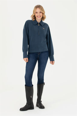Женский темно-синий свитшот - U.s. polo assn фото 4