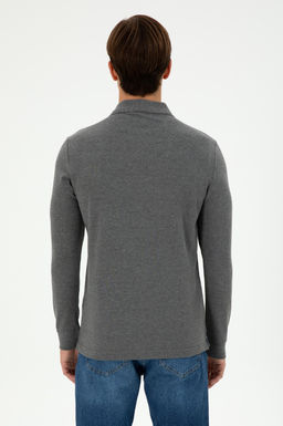 Мужской базовый свитшот антрацитовый меланж Неожиданная скидка в корзине - U.s. polo assn фото 5