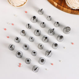 Набор насадок кондитерских, d=2 см, 24 шт., в кейсе, насадки МИКС