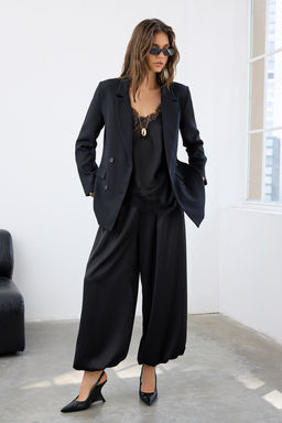 Antrasit Regular Astarl? Dugme Detayl? Dokuma Blazer Ceket TWOAW21CE0264