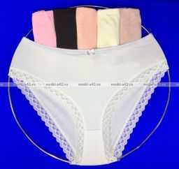 Цена за 5 шт. Трусы женские Турция большие размеры арт. 16301 (110697, 63997) БЕЛЫЕ 7XL (58-60)