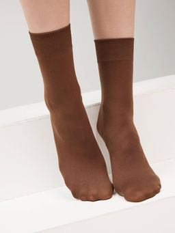 Цена за 2 пары. Носки Удлиненные CONTE Носки женские MICROFIBRA 50 NEW (конверт) mocca