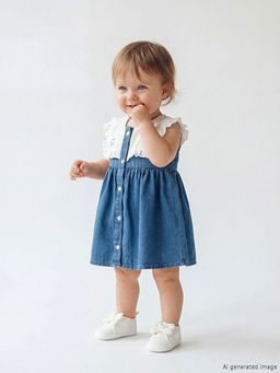 Bebe Yaka Nak??l? K?z Bebek Jean Elbise