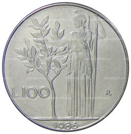 100 лир 1986 года Италия