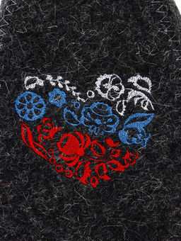 Шапка для бани с принтом "Цветочный триколор", серая