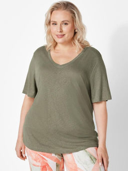 Блузка женская из льна и вискозы свободного покроя ESMARA  фото 7