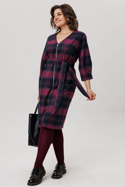 Платье ANELLI 1728 винная геометрия  фото 10