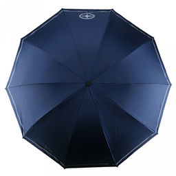 Зонт механический Роза ветров ткань эпонж (полиэстер) + черное УФ-покрытие, 10 лучей, д/купола 108см h68см, 3 сложения, 28см в сложенном виде, механизм против ветра, ручка с покрытием soft-touch, цвет синий, 370гр (Китай) - Домашняя мода фото 4