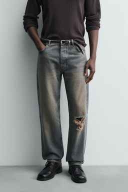 JEANS STRAIGHT FIT ROTOS / Azul tinta - Zara фото 2