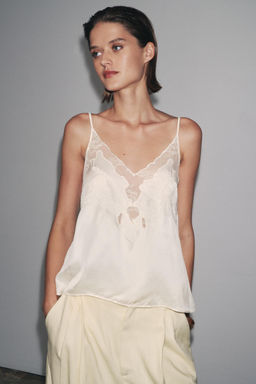 ZW COLLECTION LACE CAMISOLE TOP - Zara фото 7