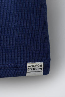 CONJUNTO CAMISETA Y BERMUDA WAFFLE ETIQUETA / Azul?n - Zara фото 8