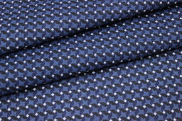 Бязь Мелкая геометрия цв.чернильно-синий, ш.1.5м, хлопок-100%, 105гр/м.кв - Купава фото 2