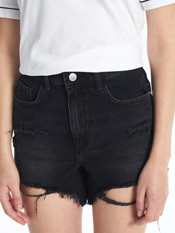 Standart Fit Y?rt?k Detayl? Kad?n Jean ?ort