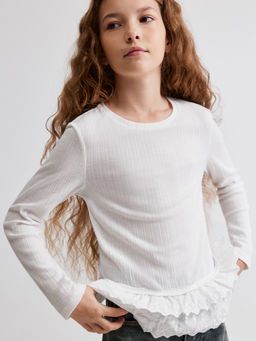 ACOOLA / Джемпер детский для девочек Rosedale белый  фото 5