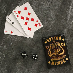 Подарочный набор мужской Крутой мужик: карты, домино, стопки 2 шт х 30 мл, кости игральные 4 шт - Сима-ленд фото 3