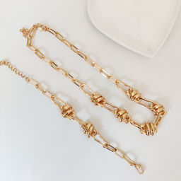 Комплект: колье-цепь и браслет