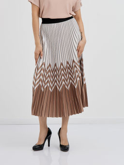 юбка плиссированная в бело-бежевом цвете - Glenfield фото 6