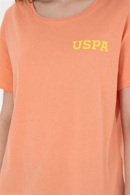 Женская футболка с круглым вырезом лососевого цвета - U.s. polo assn фото 6