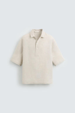 100% LINEN POLO SHIRT - Zara фото 7