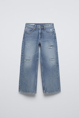 RIPPED WIDE LEG JEANS - Zara фото 2