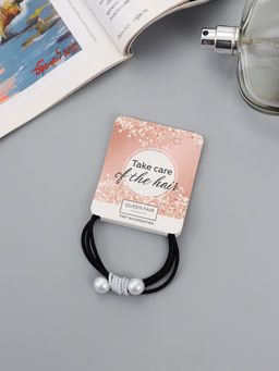 Цена за 12 шт. Резинка для волос QF «Инея», жемчуг, чёрно-белая