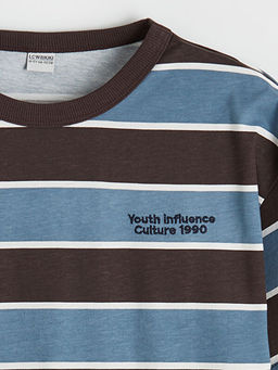 Bisiklet Yaka ?izgili Erkek ?ocuk Ti??rt