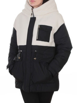 7716 BLACK/WHITE Куртка зимняя женская (150 гр. синтепон)