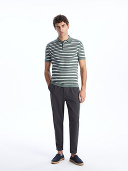 Polo Yaka K?sa Kollu ?izgili Erkek Triko Kazak - Waikiki фото 3