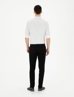 Siyah Slim Fit Kanvas Pantolon