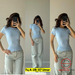 Футболка женская однотонная