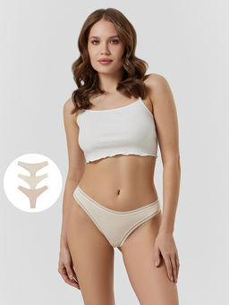 Трусы бразилиана женские в наборе, 3 шт