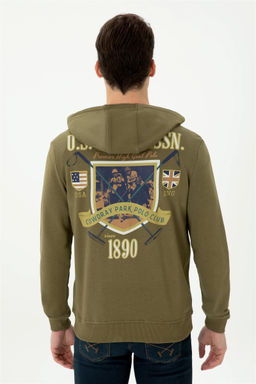 Мужской вязаный кардиган цвета хаки - U.s. polo assn фото 5