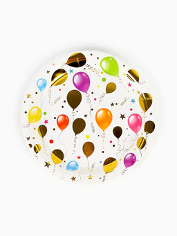 Цена за 2 шт. Тарелки одноразовые бумажные «Воздушные шарики», 18 см, 6 шт.