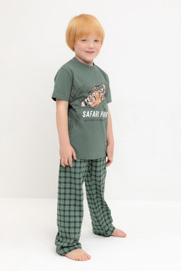 К 1599/зеленый мох,клетка пижама для мал - Crockid фото 4