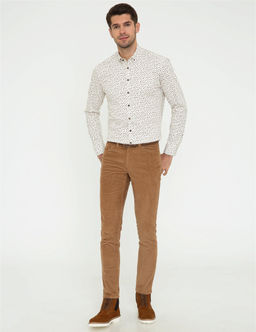 Taba Slim Fit Kadife Kanvas Pantolon